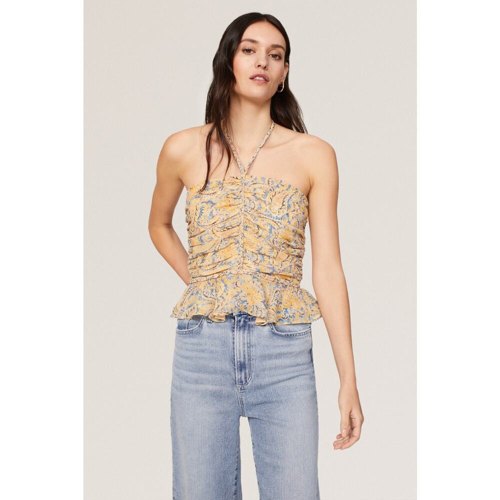 Veronica Beard Silk Paisley Arienne Halter Top Sleeveless Stretch Size 10 NWOT